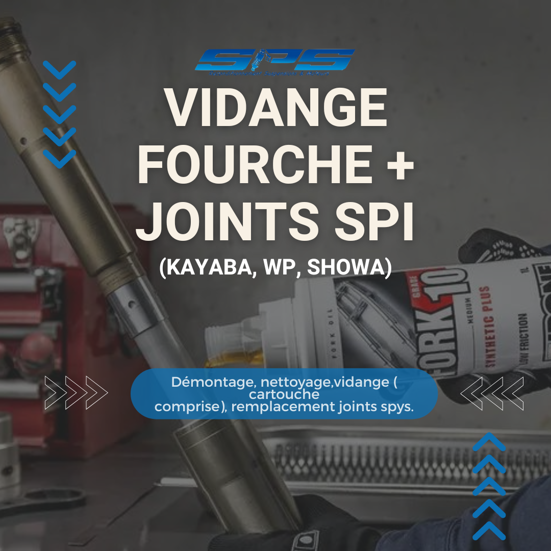 VIDANGE FOURCHE + JOINTS SPI (Kayaba, WP, Showa)